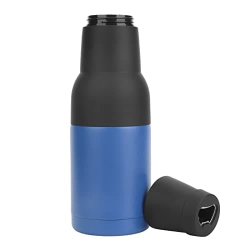 ZeroDis Double Stainless Steel Beer Bottle Cooler with Vacuum Insulation and Lid Opener