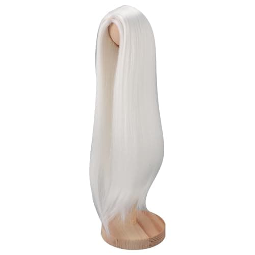 Ball Jointed Doll Wig for Kids & Adults - High Temperature Silk, Stable Fit (White)