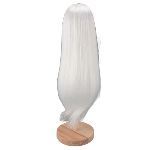 Ball Jointed Doll Wig for Kids & Adults - High Temperature Silk, Stable Fit (White)