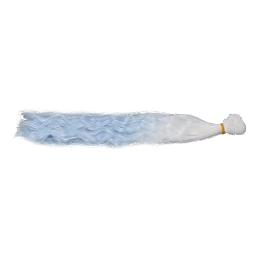 Roman Roll Multifunctional Doll Hair Weft Straight White Blue Gradient 30cm Silk Material