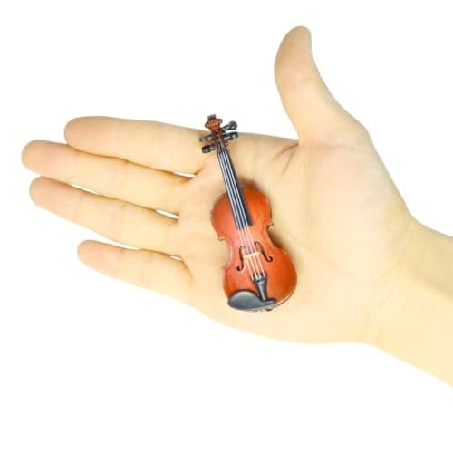 Miniature Wooden Violin Set for Dollhouses (3.15)