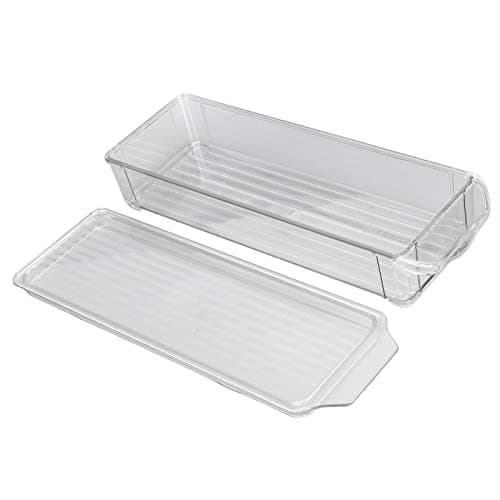 Zerodis Fridge Organizers with Lid, Clear Plastic Storage Bins for Fridge Cabinet Kitchen