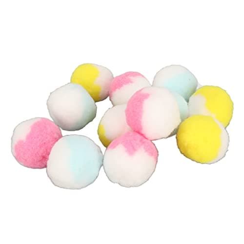 Zerodis Interactive Plush Cat Balls for Kitten Training - 12 Quiet 4.5cm Balls in Fun Colors