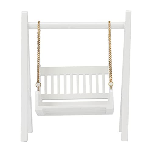 Exquisite Birch Wood Porch Swing for 1:12 Dollhouse Garden