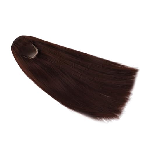 Zerodis High Temp Dark Brown Silk Doll Wig with Long Straight Hair
