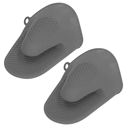 Zerodis Mini Silicone Oven Mitts for Cooking and BBQ (Black) — Gray