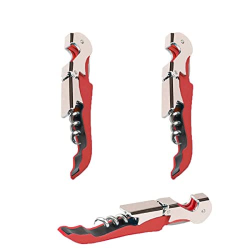 Kit-Home Professional Waiter Corkscrew Wine Openers Set (4 PCS),Upgraded with Heavy Duty Stainless Steel Hinges Wine Key for Restaurant Waiters, Sommelier, Bartenders — Red 2 Packs