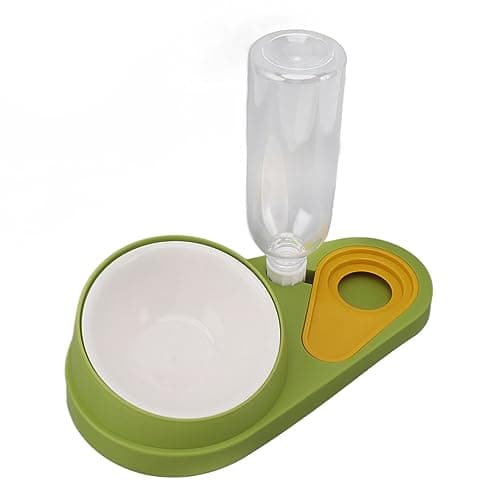 Spill-Proof Pet Feeder & Water Dispenser for Dogs and Cats (Green)