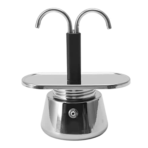 Zerodis Mini 2 Cups Italian Stovetop Espresso Pot Silver