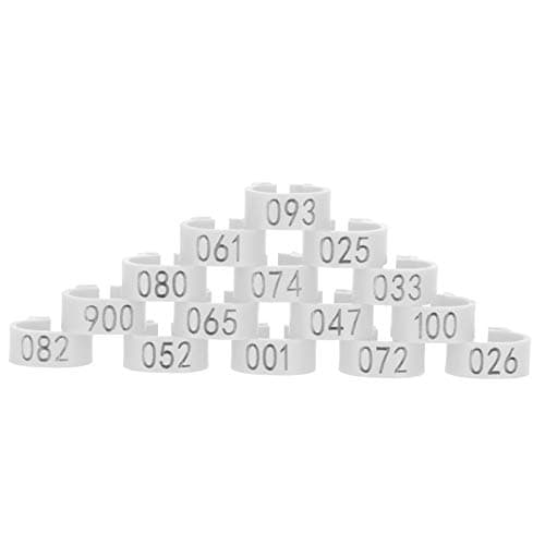 Zerodis 100 Reusable Pigeon Clip Feet Identifiers (White)