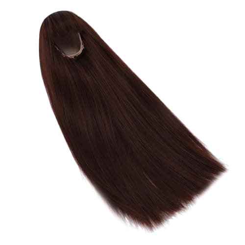 Zerodis High Temp Dark Brown Silk Doll Wig with Long Straight Hair