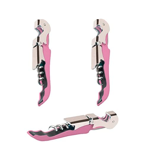 Kit-Home Professional Waiter Corkscrew Wine Openers Set (4 PCS),Upgraded with Heavy Duty Stainless Steel Hinges Wine Key for Restaurant Waiters, Sommelier, Bartenders — Pink 2 Packs