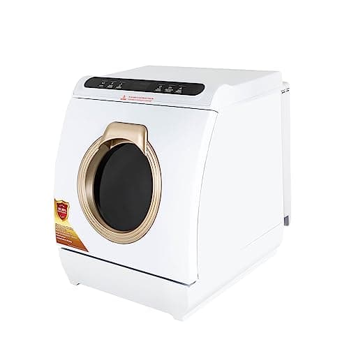 900W Portable 360° Countertop Dishwasher with 5 Cleaning Modes for Homes, Apartments, Dorms, Boats, Campers, and RVs - White