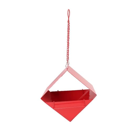 Zerodis Weatherproof Iron Squirrel-Proof Wild Bird Feeder (Red)