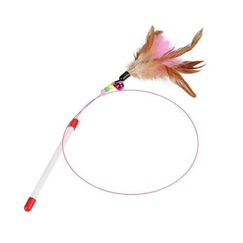 Zerodis Interactive Cat Teaser Wand Toy with Beads