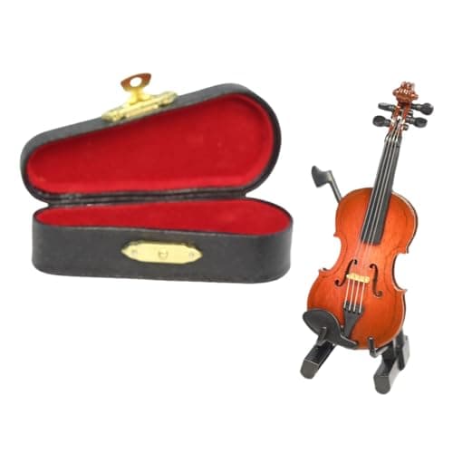 Miniature Wooden Violin Set for Dollhouses (3.15)