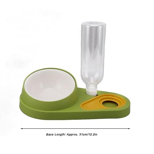 Spill-Proof Pet Feeder & Water Dispenser for Dogs and Cats (Green)