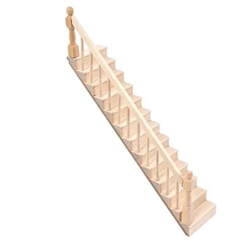 Zerodis Mini Wood Staircase for Doll House Fairy Garden Decoration