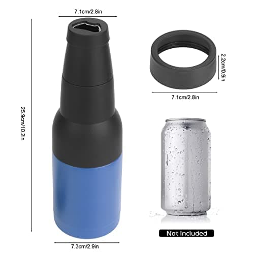 ZeroDis Double Stainless Steel Beer Bottle Cooler with Vacuum Insulation and Lid Opener