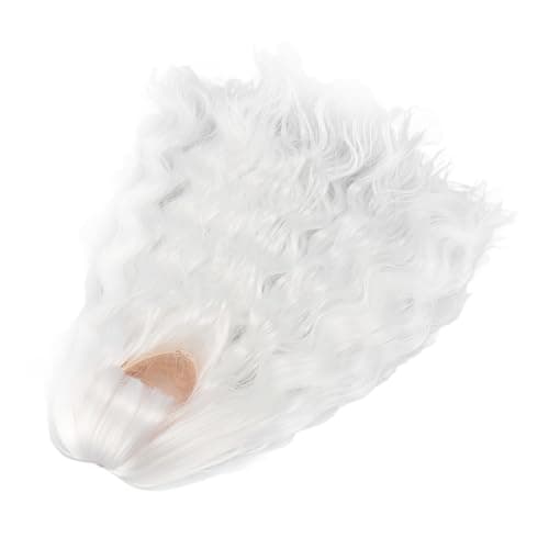 Zerodis 7.3-8.3in Curly Doll Hair Wig for Making Supplies (White)