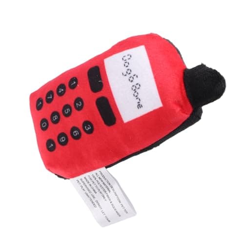 Zerodis Interactive Sounding Plush Dog Chew Toy for Teeth Cleaning — Red