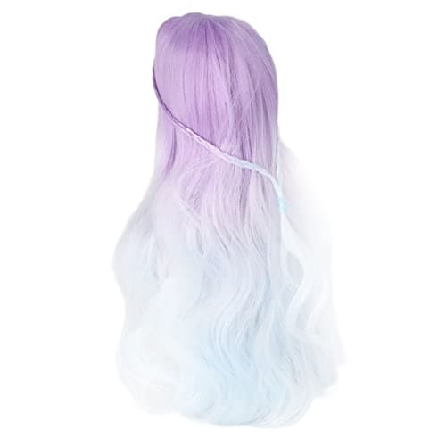 Zerodis 1/3 Ball Jointed Doll Hair Replacement Wig, High Temp Soft Silk Curly Hair for Modeling & Crossdressing — Gradient Purple