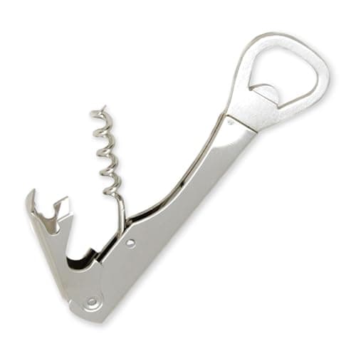 Waiters Corkscrew with Foil Cutter and Bottle Opener (5 inches, Stainless Steel/Black) — Nickle Plated