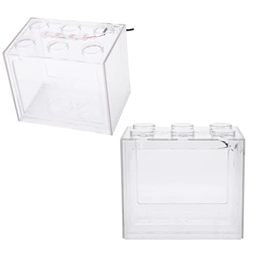 Zerodis Mini Aquarium Bowl with USB LED Light for Goldfish Décor