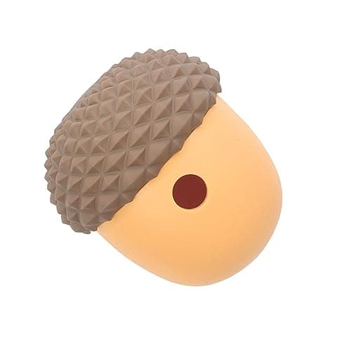 Cute Gray Acorn Silicone Dog Puzzle Feeder Toy, Slow Dispensing Ball