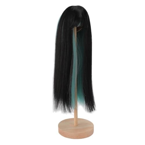 High Temperature Fiber Black Green Curly Doll Wig (7.3-8.3in Head)