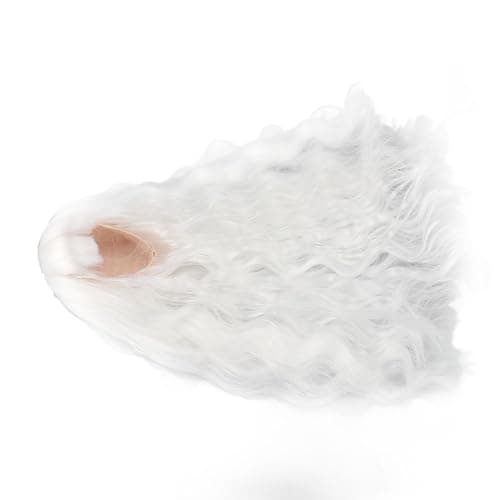 Zerodis 7.3-8.3in Curly Doll Hair Wig for Making Supplies (White)