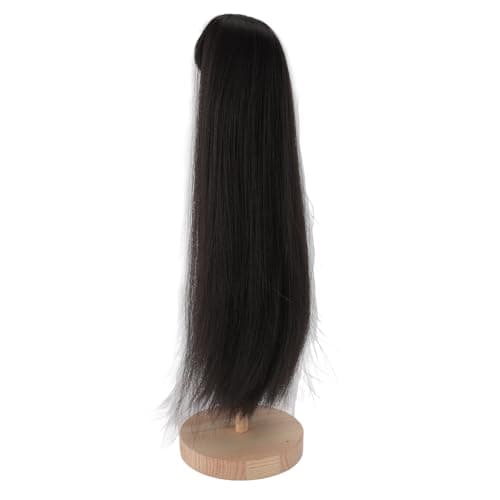 1/4 Scale Black Long Straight Wig with Bangs, Simulated Scalp Hair
