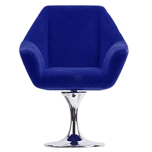 Zerodis Mini Dollhouse Armchair for Kids - 1:12 Scale Blue Sofa Chair