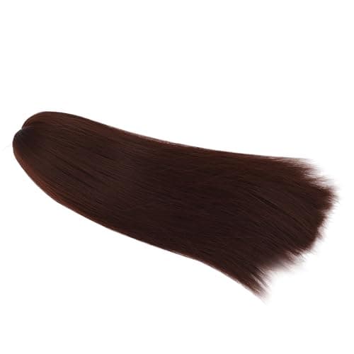 Zerodis High Temp Dark Brown Silk Doll Wig with Long Straight Hair