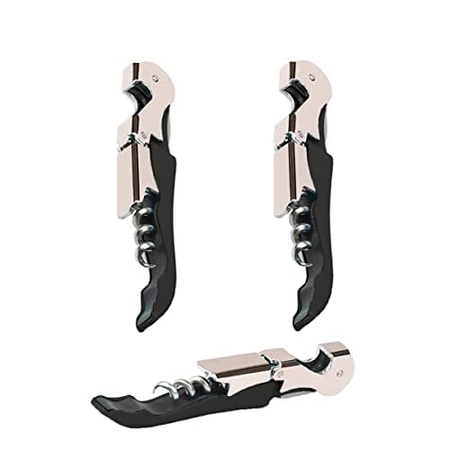 Kit-Home Professional Waiter Corkscrew Wine Openers Set (4 PCS),Upgraded with Heavy Duty Stainless Steel Hinges Wine Key for Restaurant Waiters, Sommelier, Bartenders — Black 2 Packs