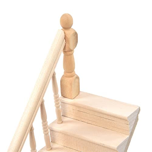 Zerodis Mini Wood Staircase for Doll House Fairy Garden Decoration