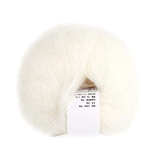 Popular White Mohair Angora Wool Yarn for DIY Crochet Weave