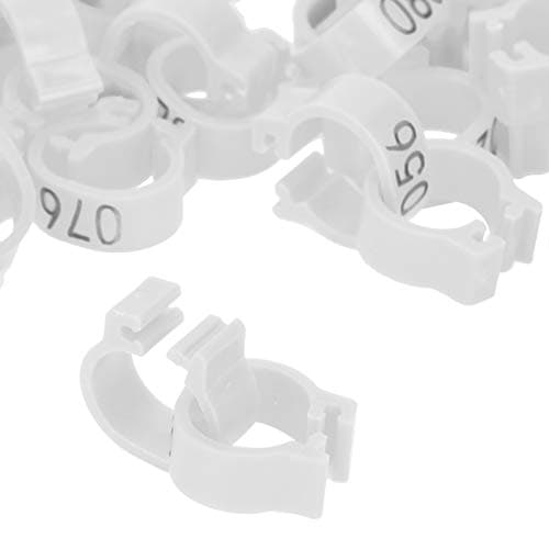 Zerodis 100 Reusable Pigeon Clip Feet Identifiers (White)