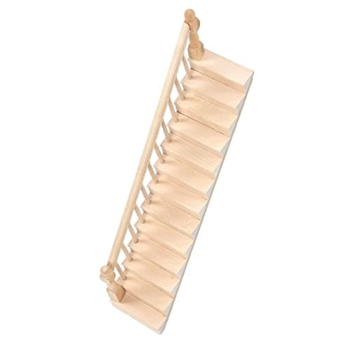 Zerodis Mini Wood Staircase for Doll House Fairy Garden Decoration