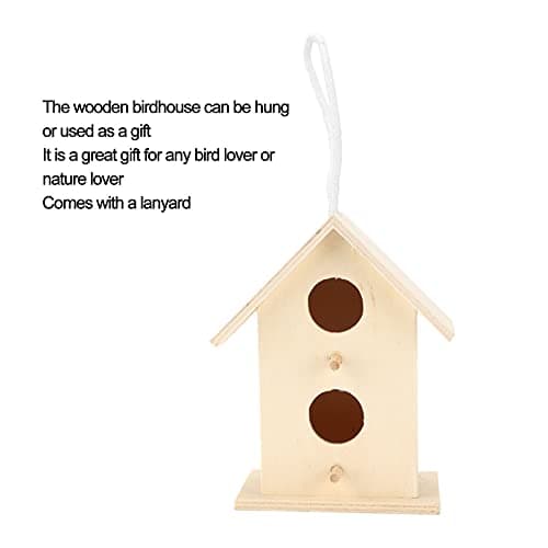 Wooden Bird House Kit: DIY Double Layer Two-Hole Nests Box