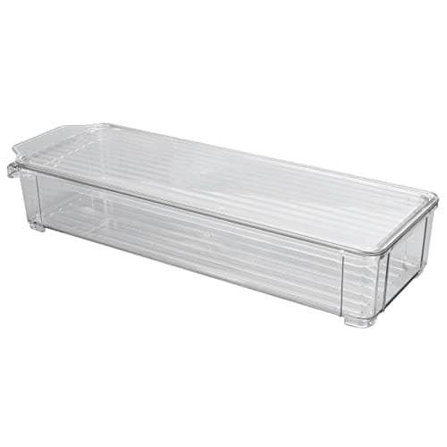 Zerodis Fridge Organizers with Lid, Clear Plastic Storage Bins for Fridge Cabinet Kitchen