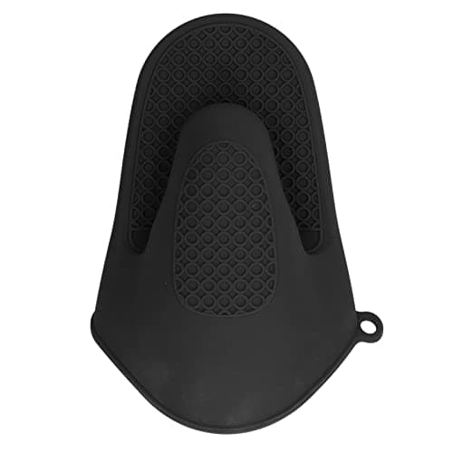 Zerodis Mini Silicone Oven Mitts for Cooking and BBQ (Black)