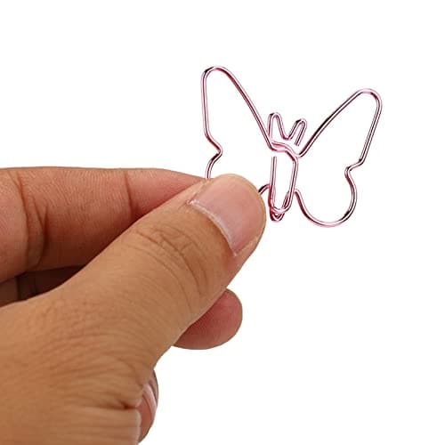 50Pcs Multicolor Cartoon Butterflies Paperclips for School Office