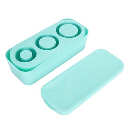 Silicone 3-Grid Ice Mould with Cover & Storage Bin for Cold Drinking