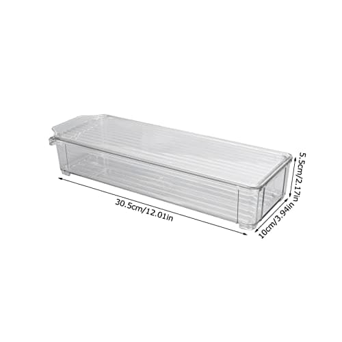 Zerodis Fridge Organizers with Lid, Clear Plastic Storage Bins for Fridge Cabinet Kitchen