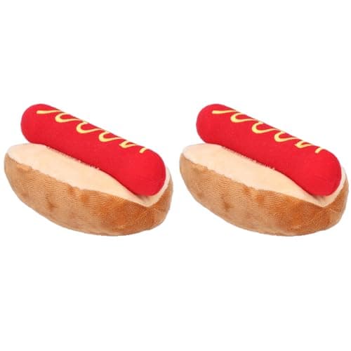 Zerodis Delicious Sausage Shape Squeaky Toy for Small Dogs Cute Chew Toy