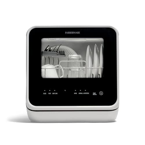 Farberware Portable Countertop Dishwasher - 5-Program, 5-Liter Tank for Home, RV, and More