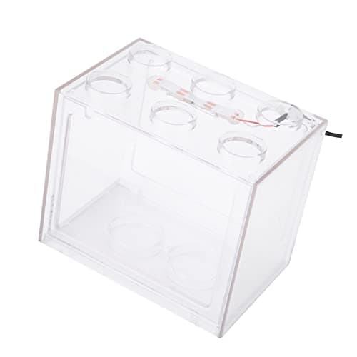 Zerodis Mini Aquarium Bowl with USB LED Light for Goldfish Décor