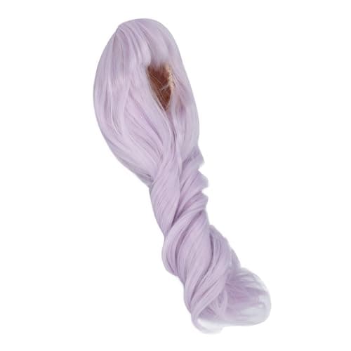 Soft Silk Artificial Long Wig for 35-39cm Cotton Dolls (Sky Blue, Light Green, Light Purple)