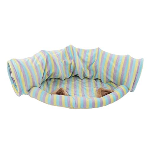 Premium Plush Foldable Cat Tunnel Bed with Play Tube